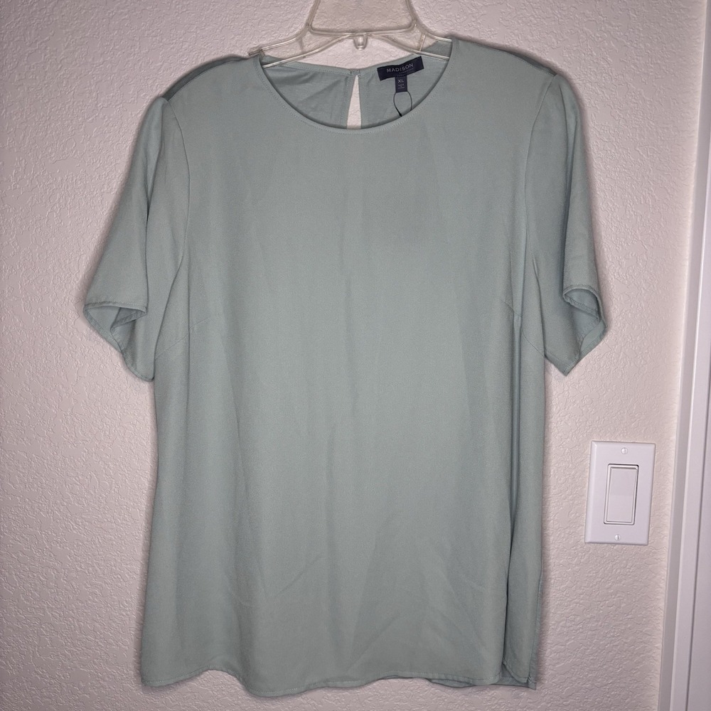 Madison Taylor Women's Top Blouse Size XL Seafoam Green NEW, Summer, Coastal